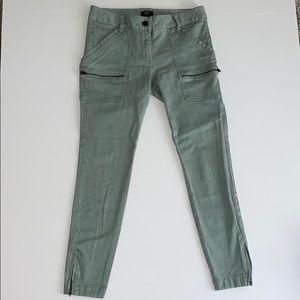 Loft Green Skinny Pants Zippers 2 Petite
